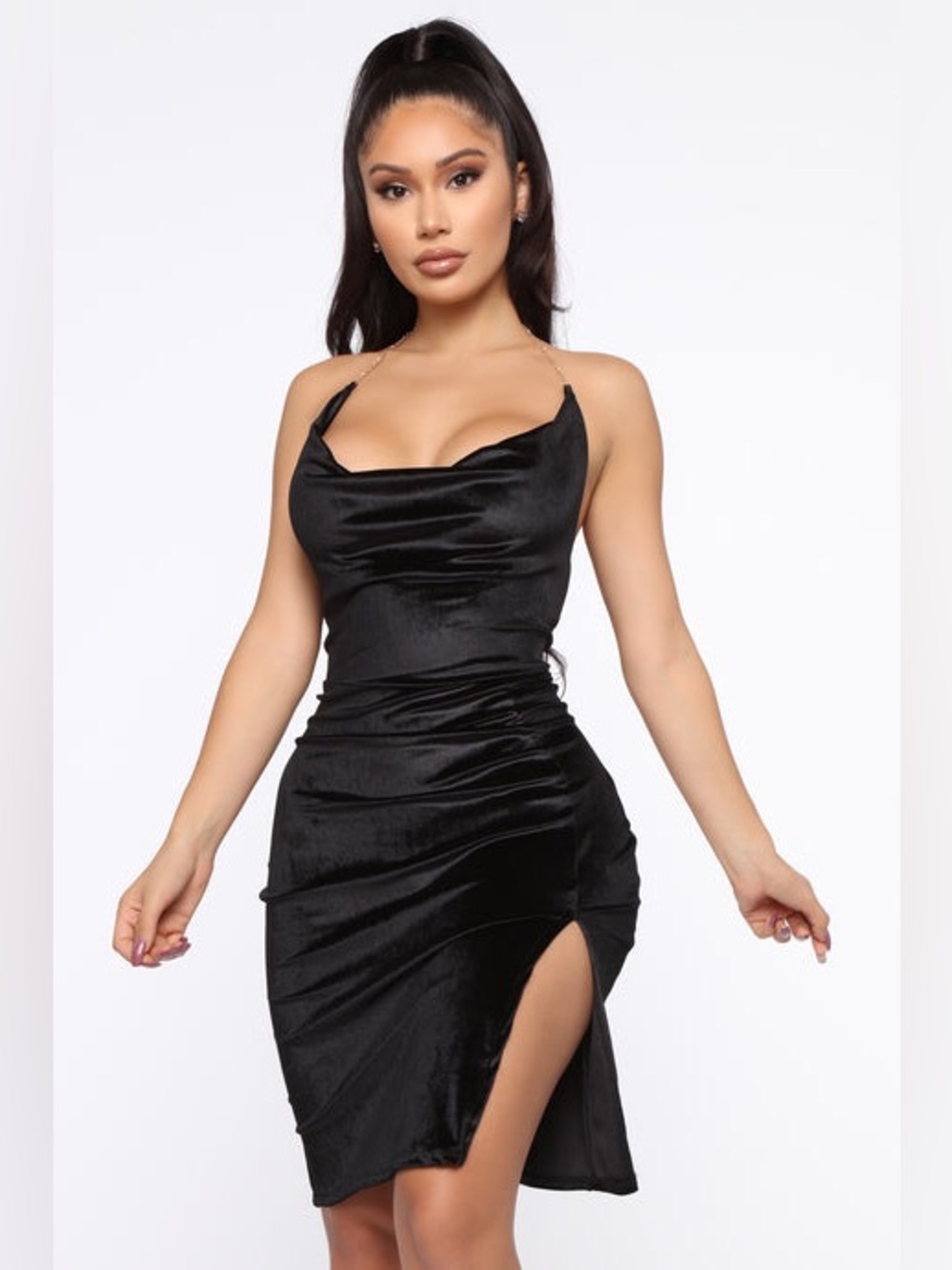 NEW Fashion Nova Small Black Velvet Strapless Whimsigoth Club Midi Dress